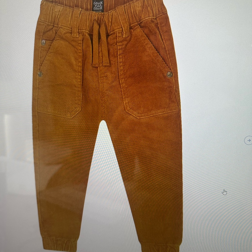 Deux par Deux Boys stretch corduroy jogger pants size 8 in brown / rust
